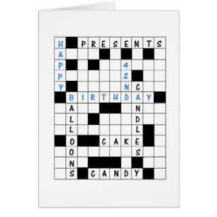 42e verjaardag, Crossword Puzzle Birthday Kaart
