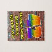42e verjaardag: Fun Graffiti-geïnspireerde regenbo Legpuzzel (Horizontaal)