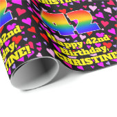 42e verjaardag: Het liefhebbende Kunstpatroon, Reg Cadeaupapier (Rol Hoek)