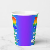 42e verjaardag: kleurrijk, vun regenboogpatroon #  papieren bekers (Links)