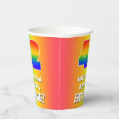 42e verjaardag: kleurrijk, vun regenboogpatroon #  papieren bekers (Rechts)