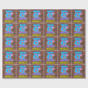 42e verjaardag: Leuk, Urban Graffiti geïnspireerd  Cadeaupapier