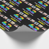 42e verjaardag: Regenboog "42"; Aangepaste foto's  Cadeaupapier (Hoek)