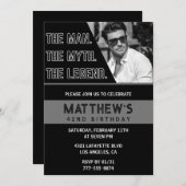 42e verjaardag Uitnodigingen Black Het Man De Lege (Voorkant / Achterkant)