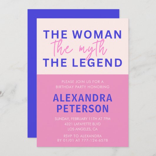 42e verjaardag Uitnodigingen Humor Vrouw Myth Lege (Voorkant / Achterkant)