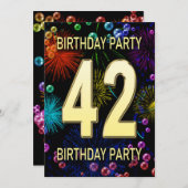 42e verjaardag van de uitnodigingen van het Vuurwe (Voorkant / Achterkant)