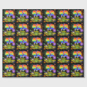 42e verjaardag: vuurwerk, regenboogblik # "42" cadeaupapier (Vlak)