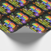 42e verjaardag: vuurwerk, regenboogblik # "42" cadeaupapier (Hoek)