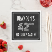 42nd Birthday Party: Art Deco Style + Custom Name Servet (Insitu)