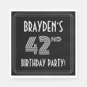 42nd Birthday Party: Art Deco Style + Custom Name Servet (Voorkant)