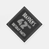 42nd Birthday Party: Art Deco Style + Custom Name Servet (Hoek)