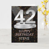 42nd Birthday Spotlights Voeg een naam toe Kaart (Gele Bloem)