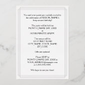 42ste verjaardagsfeest — Fancy Script & Aangepaste Folie Uitnodiging (Achterkant)