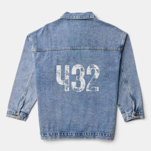 432 Area Code Midland TX Mobile Denim Jacket (Achterkant)