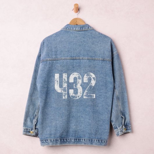 432 Area Code Midland TX Mobile Denim Jacket (Hangar)