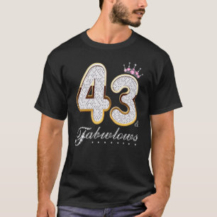 43 & Fabulous 43 jaar oude 43e verjaardag Diamond T-shirt