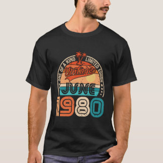 43 Gemaakt in 1980 Juni 1980 43th T-shirt