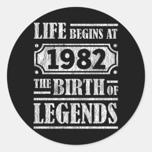 43 jaar oud 1982 Geboorte van de legende 43ste ver Ronde Sticker