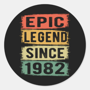 43 jaar oud Bday 1982 Epic Legend 43ste verjaardag Ronde Sticker