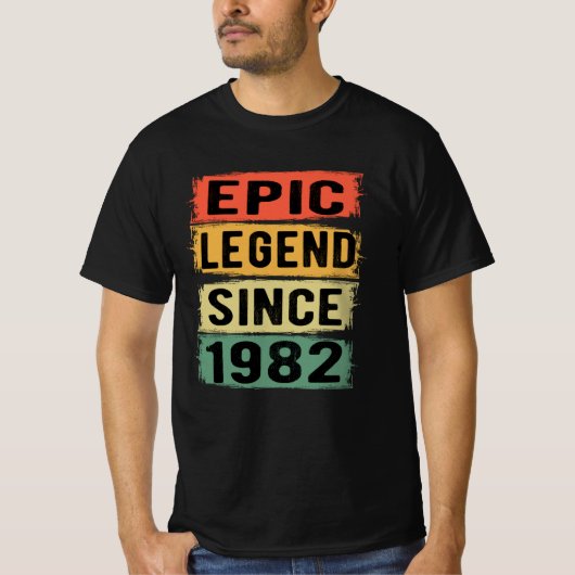 43 jaar oud Bday 1982 Epic Legend 43ste verjaardag T-shirt (Voorkant)