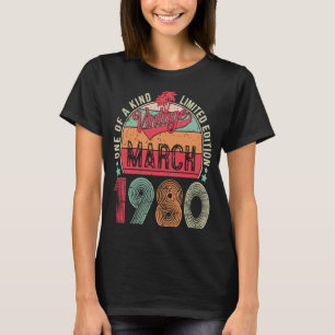 43 jaar oude 43e retro van 19 maart t-shirt
