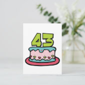 43 jaar oude Birthday Cake Briefkaart (Staand voorkant)