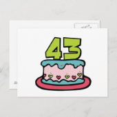 43 jaar oude Birthday Cake Briefkaart (Voorkant / Achterkant)