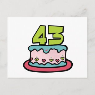 43 jaar oude Birthday Cake Briefkaart