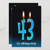 43e anniversaire Invitation de fête (Devant / Derrière)