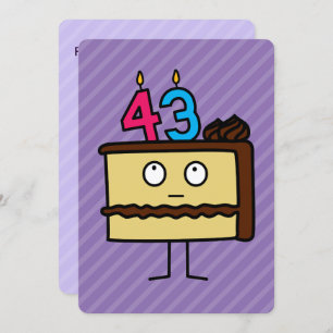 43e Birthday Cake met kaarsen Kaart