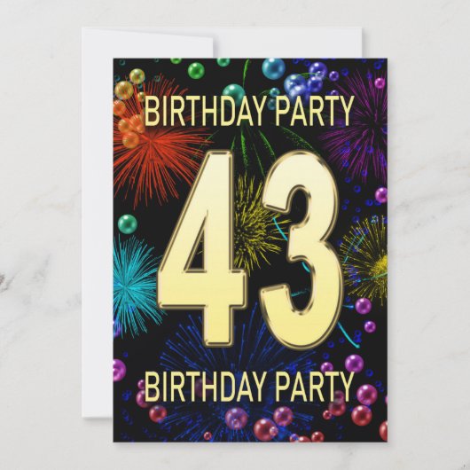 43e 'Birthday Party'-belletjes voor uitnodigingen  (Voorkant)