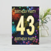 43e 'Birthday Party'-belletjes voor uitnodigingen  (Staand voorkant)