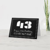 43e verjaardag: Art Deco geïnspireerd look "43" & Kaart (Voorkant)