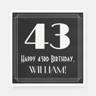 43e verjaardag ~ Art Deco geïnspireerde look "43", Servet