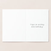 43e verjaardag ~ Art Deco stijl "43" & aangepaste Folie Kaarten (Binnen)