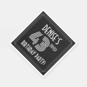 43e verjaardag: Art Deco Style + aangepaste naam Servet (Hoek)