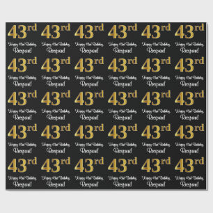 43e verjaardag: Elegante luxe Faux Gold look # Cadeaupapier