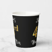 43e verjaardag — Fancy script, Faux Gold look Papieren Bekers (Links)