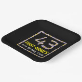 43e verjaardag: Floral Flowers Number, Custom Name Papieren Bordje (Gebogen)