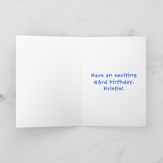 43e verjaardag: Fun Cake and Candles + Custom Name Kaart (Binnen)