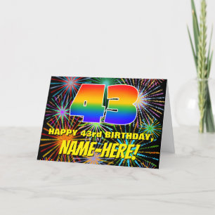 43e verjaardag: Fun, kleurrijk gevuurwerk Kaart