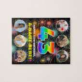 43e verjaardag: Fun Rainbow #, aangepaste naam + f Legpuzzel (Horizontaal)