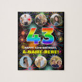 43e verjaardag: Fun Rainbow #, aangepaste naam + f Legpuzzel (Verticaal)