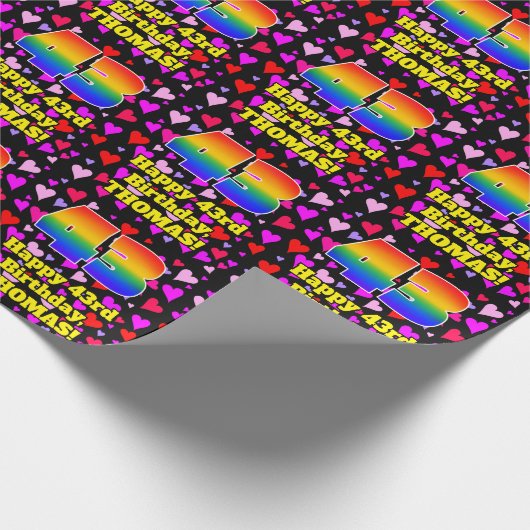 43e verjaardag: Het liefhebbende Kunstpatroon, Reg Cadeaupapier (Hoek)