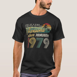 43e verjaardag Januari 1979 Decoratie Mannen Vrouw T-shirt