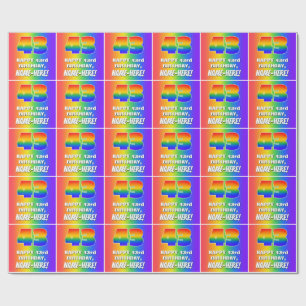 43e verjaardag: kleurrijk, vun regenboogpatroon #  cadeaupapier