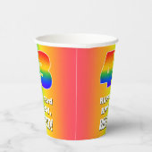 43e verjaardag: kleurrijk, vun regenboogpatroon # papieren bekers (Rechts)