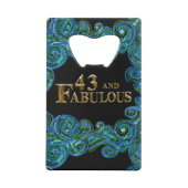 43e verjaardag kredietkaart flessenopener (Achterkant)