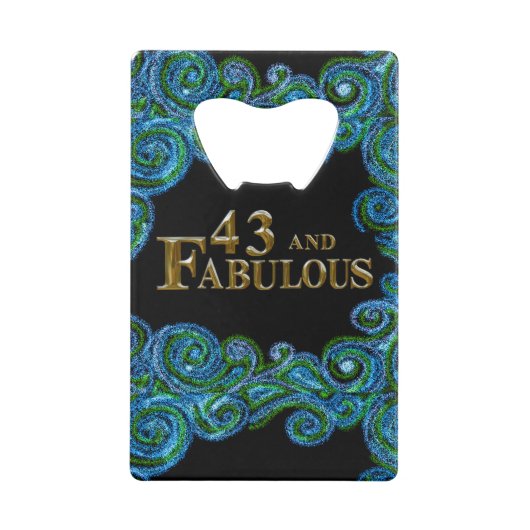 43e verjaardag kredietkaart flessenopener (Achterkant)