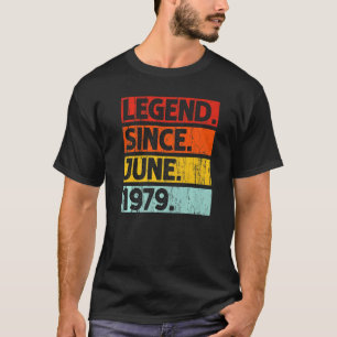 43e verjaardag Legende sinds juni 1979 43 jaar T-shirt
